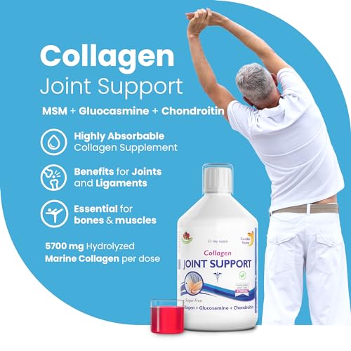 Swedish Nutra Joint Support Collagen - Pack of 500ml, 33 Day Supply | Berry Flavour | with Vitmain C & Glucosamine Swedish NutraUS supplements