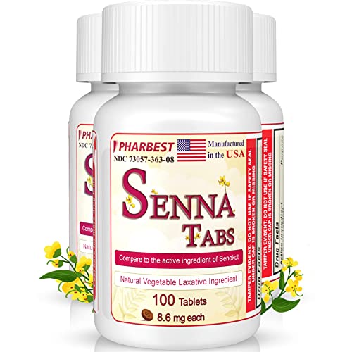 Senna Tablets 100 Ct. | Natural Vegetable Laxative [Made in USA] | Laxatives for Constipation UlaiAu supplements