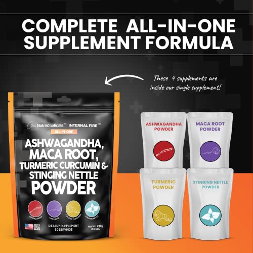 4in1 Ashwagandha Maca Root Powder Supplement with Turmeric Stinging Clean NutraceuticalsUS supplements