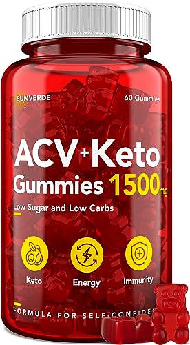 Keto ACV Gummies 1500 mg - Low Sugar Green Apple Flavor - Vegan ACV Keto Gummies SunVerdeAu supplements