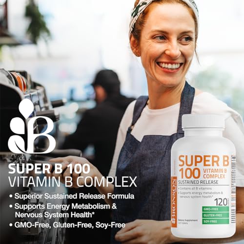 Bronson Vitamin B 100 Complex High Potency Sustained Release (Vitamin B1, B2, B3, B6) BronsonAu supplements