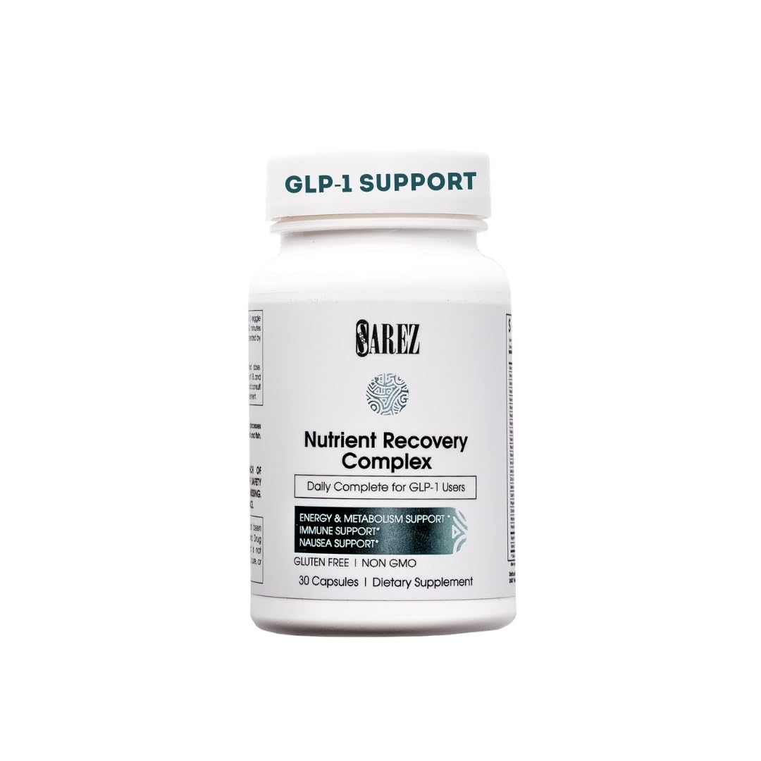 Sarez GLP-1 Support Capsules — Methylated Vitamins & Chelated Minerals — Energy, Metabolism, Hair & Daily Nutrient Support — with Ginger for Nausea — Gentle on Stomach — 30 Day Supply SarezAu supplements