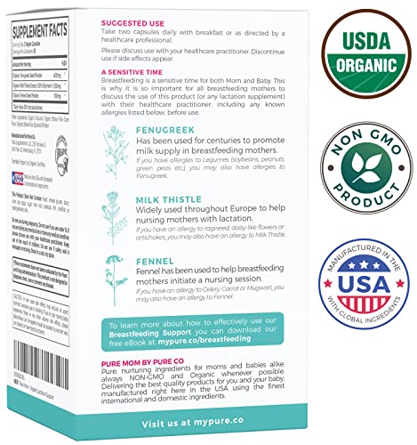 USDA Organic Lactation Supplement - Increase Milk Supply with Herbal Breastfeeding PURE COAu supplements