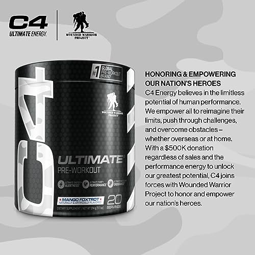 Cellucor C4 Ultimate x WWP Pre Workout Powder Mango Foxtrot - Sugar Free Preworkou CellucorUS supplements