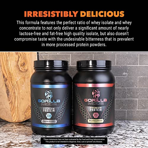 Gorilla Mode Premium Whey Protein - Chocolate / 25 Grams of Whey Protein Isolate Gorilla MindUS supplements