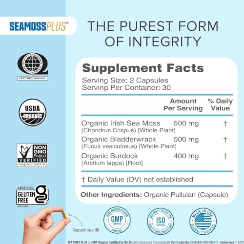 Power By Naturals Sea Moss Plus - USDA Certified Organic Wildcrafted Irish Power By NaturalsAu supplements