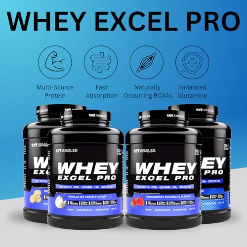 Out Angled Whey Excel Pro Whey Protein Powder Vanilla Flavour, 2kg, 66 Servings, High Protein Powder OUT ANGLEDAu supplements