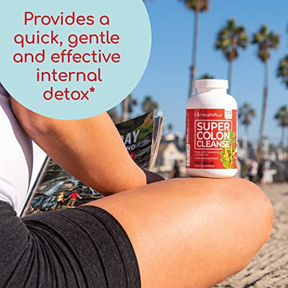 Health Plus Super Colon Cleanse Digestive Support | Constipation Relief to Reduce Bloating Health PlusUS supplements