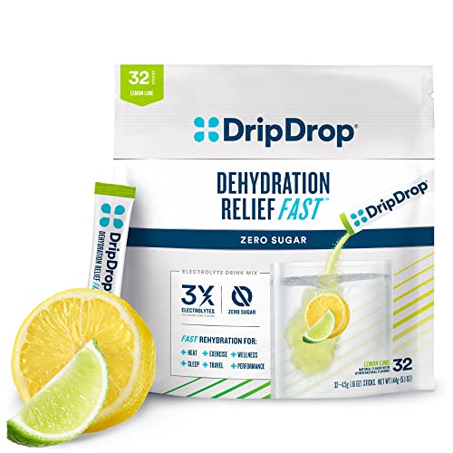 DripDrop Hydration - Zero Sugar Electrolyte Powder Packets Keto - Lemon Lime - 32 Count DripDropAu supplements