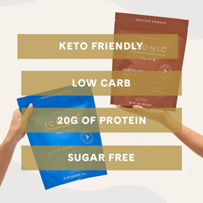 ICONIC Protein Powder, Chocolate Truffle - Sugar Free, Low Carb Protein Powder - Lactose Free, Gluten Free, Non-GMO - 20g Grass Fed Whey & Casein Protein ICONICUS supplements