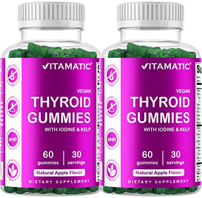 Vitamatic 2 Pack Vegan Thyroid Support Gummies with Iodine & Kelp - 60 Count VitamaticUS supplements