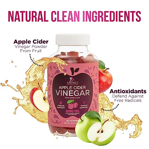 Vegan Apple Cider Vinegar Gummies | Max Strength 1000mg | Gelatin-Free, Vegan, Non-GMO Nature's NutritionUS supplements