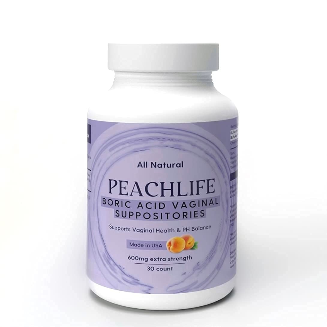 Peachlife Boric Acid Suppositories and Small Soft Menstrual Cup with Ring Pull PeachlifeUS supplements