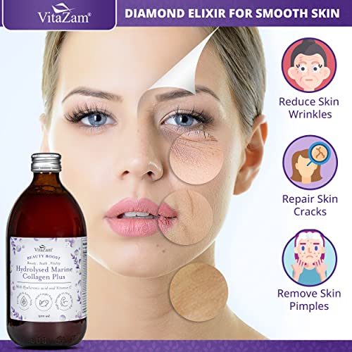 Diamond Elixir Marine Liquid Collagen Type 1 & 3 Hydrolysed Collagen Peptides 10000mg VitaZamAu supplements