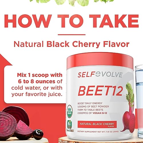selfevolve Beet12 - Organic Beet Root Powder Enhanced with Vitamin B12, Nitric Oxide Booster selfevolveAu supplements