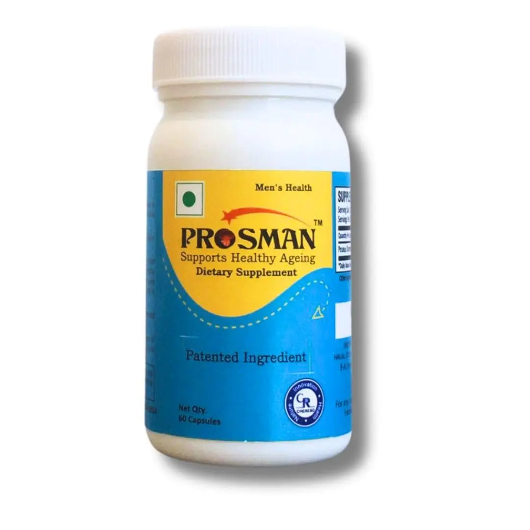 Prosman Supplement - Supports Healthy ageing & Improves Urinary Function | Patented Ingredient | Prunus domestica/pygeum (1Pack- 60 Capsules) PROSMANAu supplements