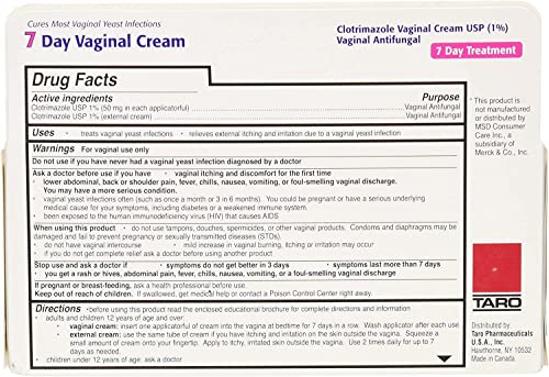 Taro Clotrimazole 7 Vaginal Cream 45 g (Pack of 4) TAROAu supplements
