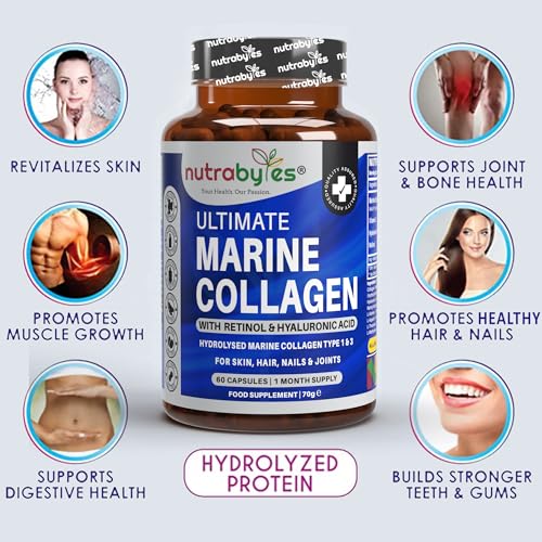 High Strength Marine Collagen with Hyaluronic Acid, Retinol and Vitamin C NUTRABYTESAu supplements