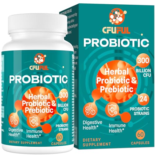 Probiotics for Women & Men - 300 Billion CFU & 24 Strains Probiotic with 15 Organic Herbs CfufulUS supplements
