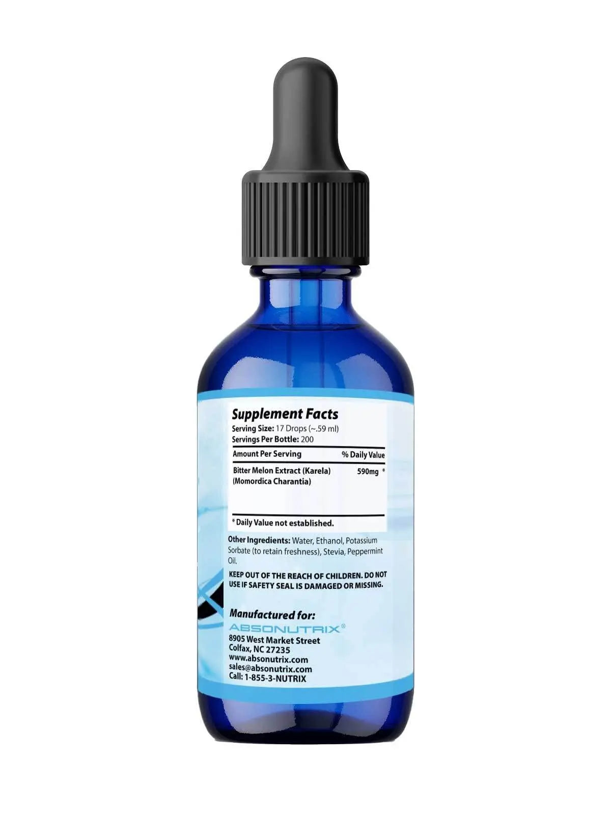 Absonutrix Bitter Melon Extract 590 mg, 4 Fl Oz, 200 Servings, Optimum Bioavailability, Quality Ingredients, Cruelty-Free Products, Non-GMO, Third-Party Tested, GMP-Certified, Made in USA Absonutrixnz supplements