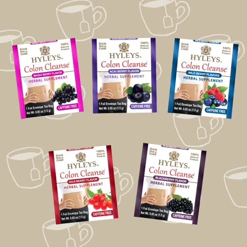 Hyleys Colon Cleanse Tea Assorted Flavors - 42 Tea Bags (1 Pack) HYLEYSUS supplements