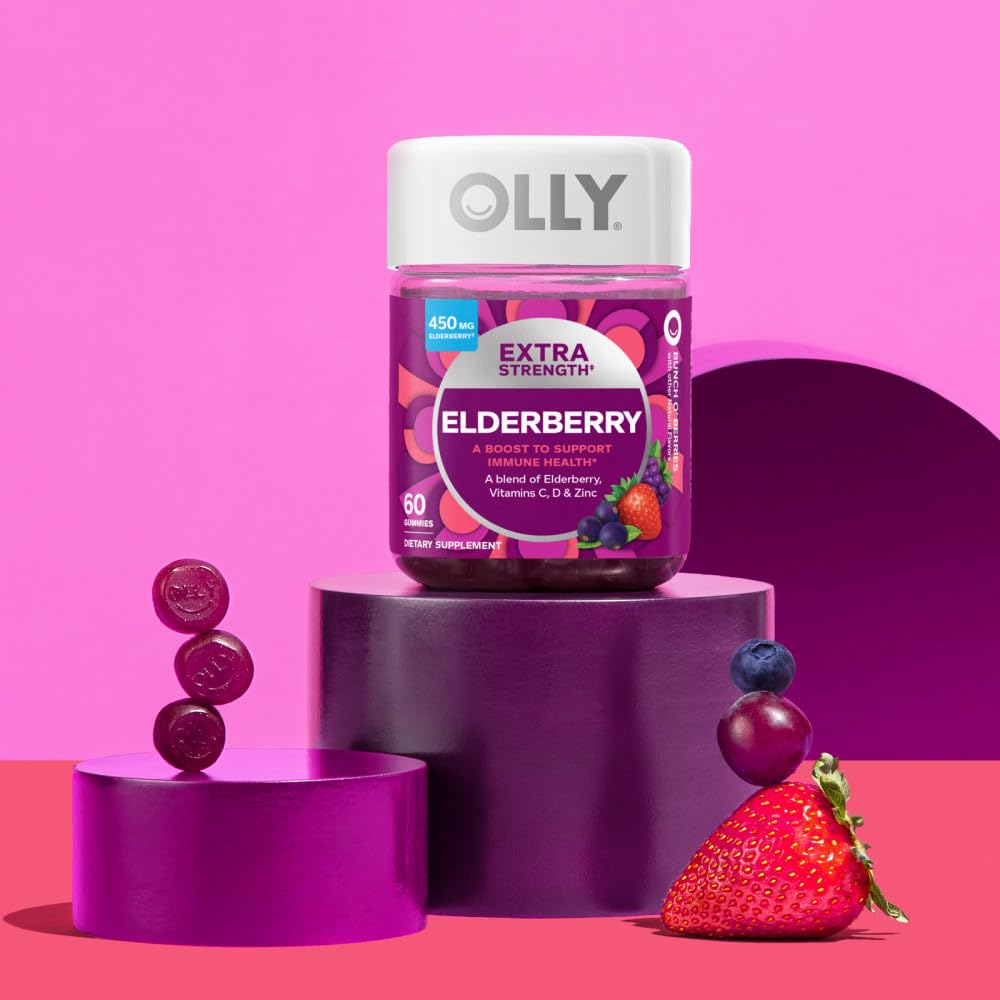OLLY Extra Strength Elderberry Gummies, Immune Support, 450mg Elderberry, Vitamin C OLLYUS supplements