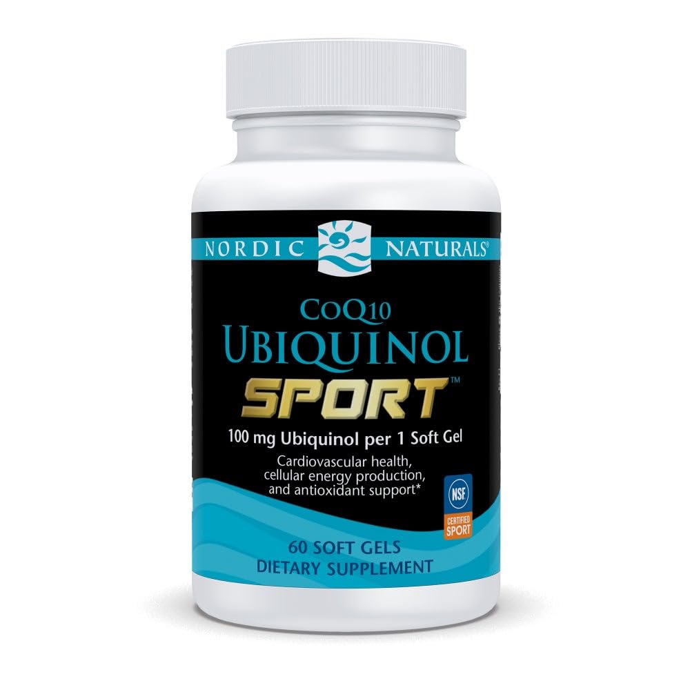Nordic Naturals Nordic CoQ10 Ubiquinol Sport - 60 Mini Soft Gels - 100 mg Ubiquinol - Heart Health, Physical Performance, Cellular Energy Production - Non-GMO - 60 Servings Nordic NaturalsAu supplements