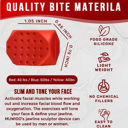 Jawline Exerciser for man&women, Jaw Exerciser, 3 Resistance Levels(6 pcs) Silicone Jawline MUWIGOUS supplements