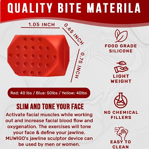 Jawline Exerciser for man&women, Jaw Exerciser, 3 Resistance Levels(6 pcs) Silicone Jawline MUWIGOUS supplements