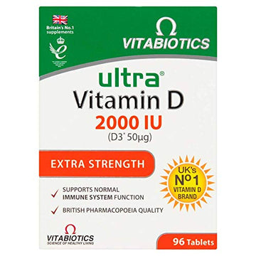 Vitabiotics Ultra Vitamin D Tablets 2000IU Extra Strength - 96 Count ( Pack of 1) Vitabiotics UltraUS supplements