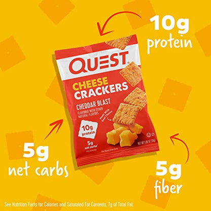 Quest Nutrition Cheese Crackers, Cheddar Blast, High Protein, Low Carb, Made with Real Cheese Quest NutritionUS supplements