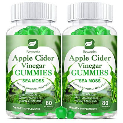 B BEWORTHS Apple Cider Vinegar & Sea Moss Gummies, Organic ACV Gummies B BEWORTHSUS supplements