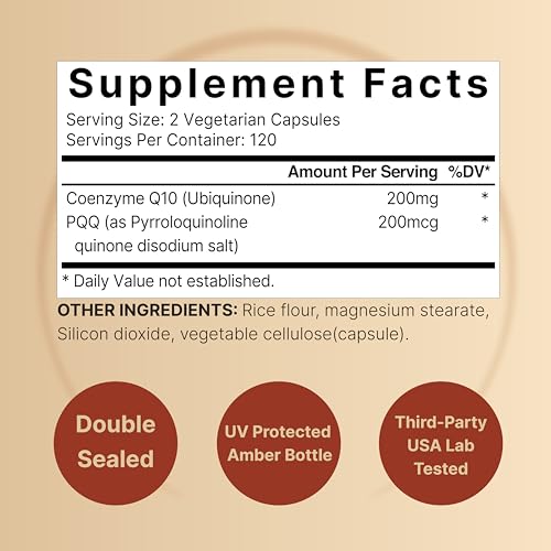 NatureBell CoQ10 (Ubiquinone) 200mg with PQQ, 240 Veggie Capsules | Stable High NatureBellAu supplements