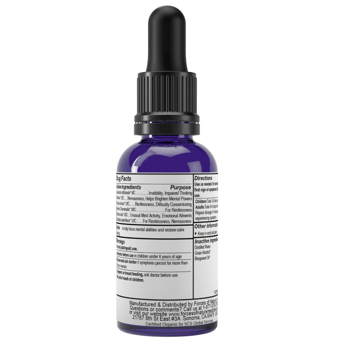 Forces of Nature Focus Supplement, Focus More Homeopathic Medicine, Nootropics Brain Support Supplement, Helps Memory & Concentration, 1 fl oz Forces of NatureAu supplements