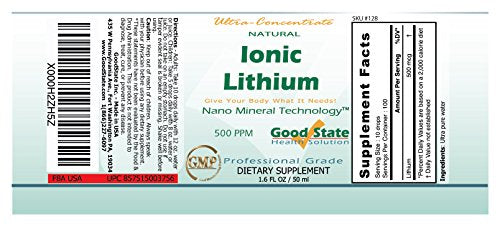 Good State Liquid Ionic Lithium Ultra Concentrate (10 drops equals 500 mcg Good StateAu supplements