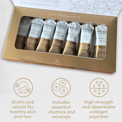 Prime Fifty Liquid Collagen 5,000mg, 14 x 15ml Sachets – Passion Fruit Flavour FutureYou CambridgeUS supplements