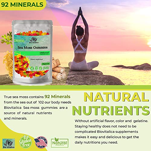 Sea Moss Gummies - Irish sea Moss raw Organic, Bladderwrack, Burdock Root BIO VITALICAAu supplements