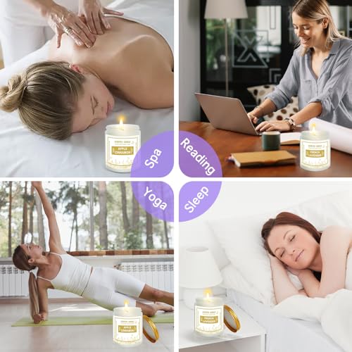 4 Pack Candles for Home Scented, Lavender & Cinnamon Candles Gifts for Women, 28 oz 200H Long zsalttAu supplements