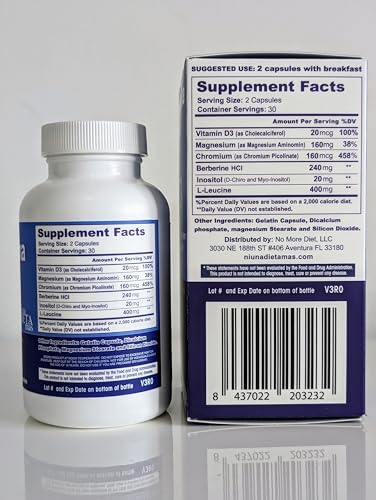 METFORMINA Natural - Weight Loss Aid and Metabolism Support - Dr Salomon, 60 Cap Ni una dieta másUS supplements