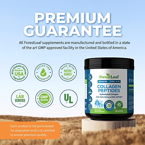Collagen Peptides Powder Unflavored - Hydrolyzed Collagen Protein ForestLeafAu supplements