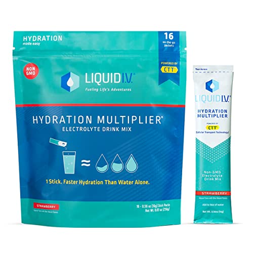 Liquid I.V. Hydration Multiplier - Strawberry - Hydration Powder Packets | Electrolyte Drink Liquid I.V.Au supplements