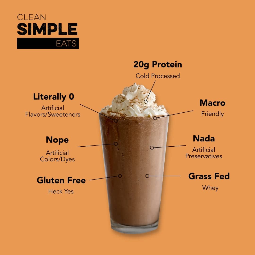Clean Simple Eats Chocolate Peanut Butter Whey Protein Powder, Natural Sweetened Clean Simple EatsUS supplements
