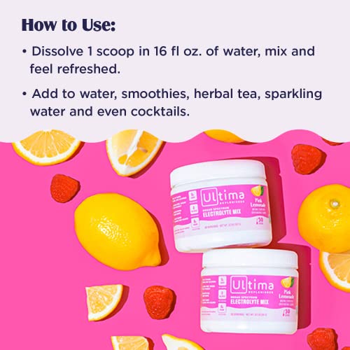Ultima Replenisher Electrolyte Hydration Drink Mix, Pink Lemonade, 30 Serving Tub Ultima ReplenisherAu supplements