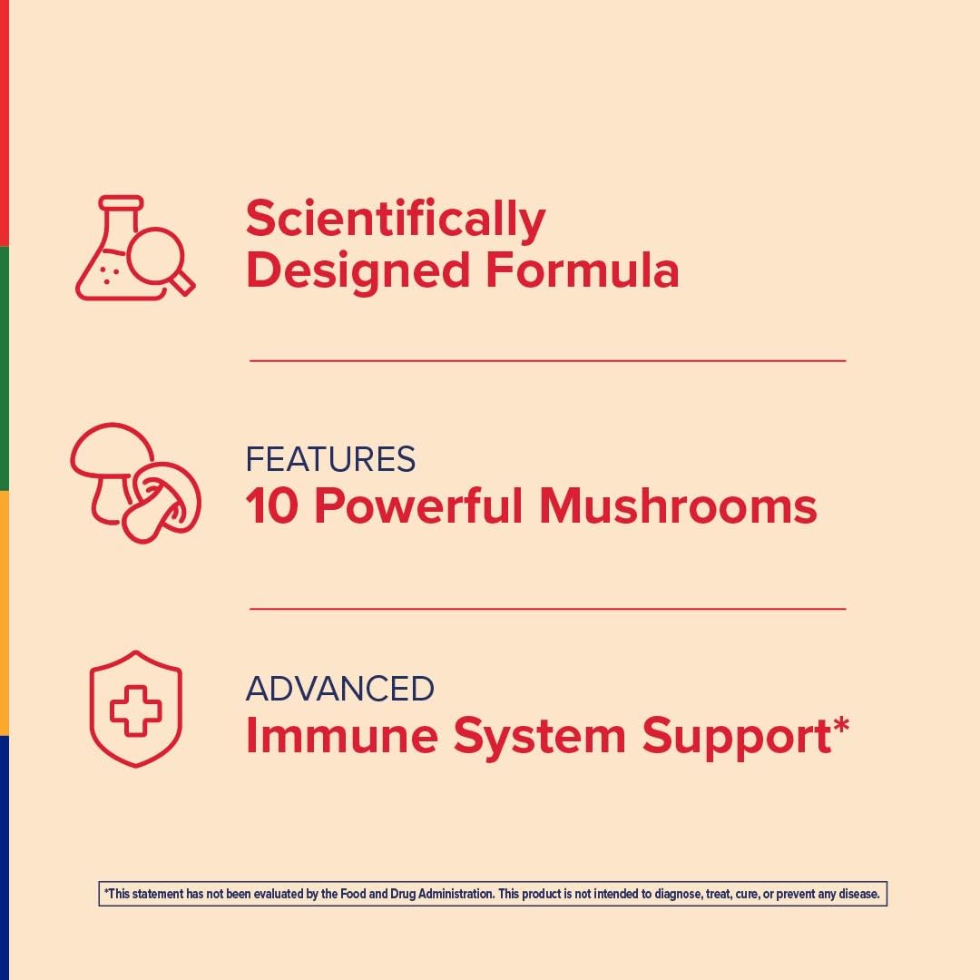 Stop Aging Now - Immune Support - with Vitamin C, Vitamin D3 and Mushroom Complex - 60 Vegetarian Capsules Stop Aging NowAu supplements