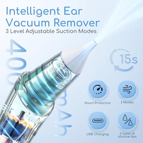 Ear Vacuum Wax Remover, Ear Wax Removal with 8 Pcs Ear Pick, Ear Wax GirugAu supplements
