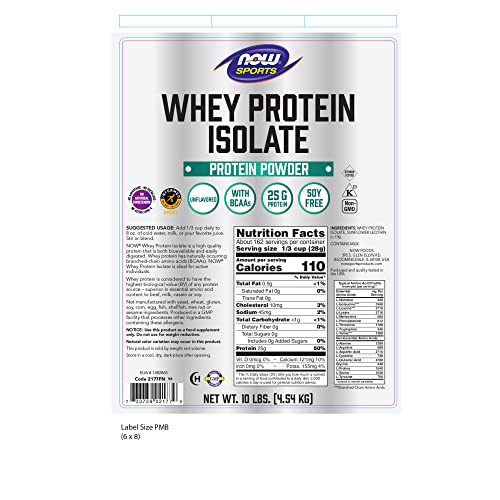 NOW Sports Nutrition, Whey Protein Isolate, 25 g With BCAAs, Unflavored Powder NOWUS supplements