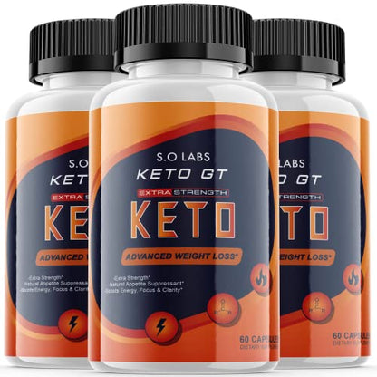 (3 Pack) Keto GT Weight Manaement Pills Advanced Formula Pastillas dr Tablets 800mg S.O LabsUS supplements