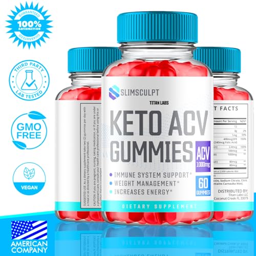 (3 Pack) Slimsculpt Keto ACV Gummies, Slim Sculpt Keto ACV Gummies Advanced Weight Loss 1000MG Titan LabsUS supplements