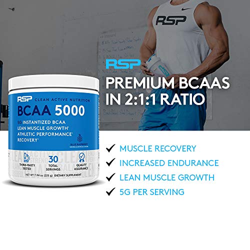 RSP BCAA 5000 (30 Serv), Premium BCAA Capsules for Post Workout Muscle Recovery RSP NUTRITIONAu supplements